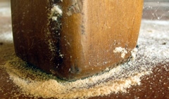 Restos de madera por comején
